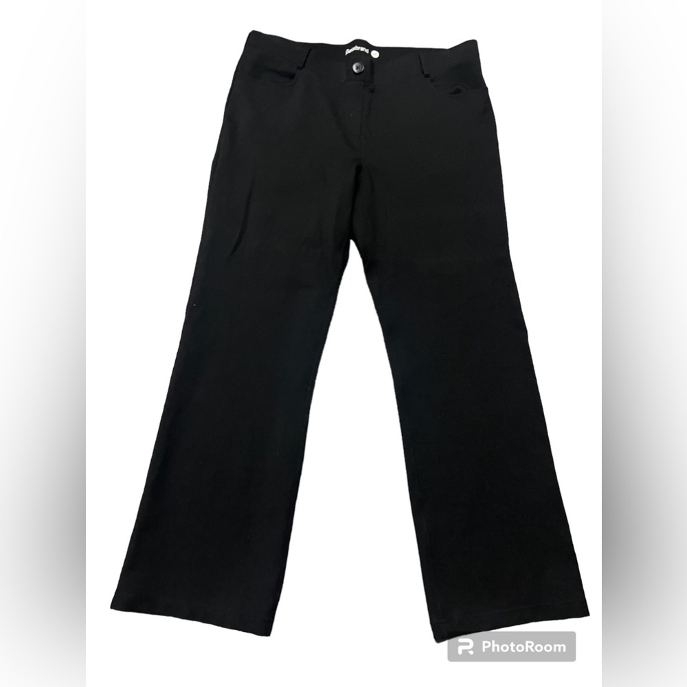 Betabrand Black Ponte Knit Stretch Pull On Classic Pants Straight Leg Sz 2X PP16